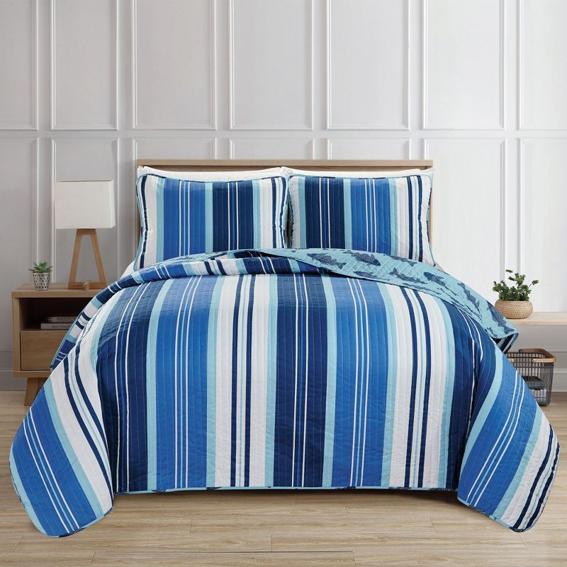 Twin Turtle Cove Quilt & Sham Set Light Turquoise/Aqua - Tommy Bahama