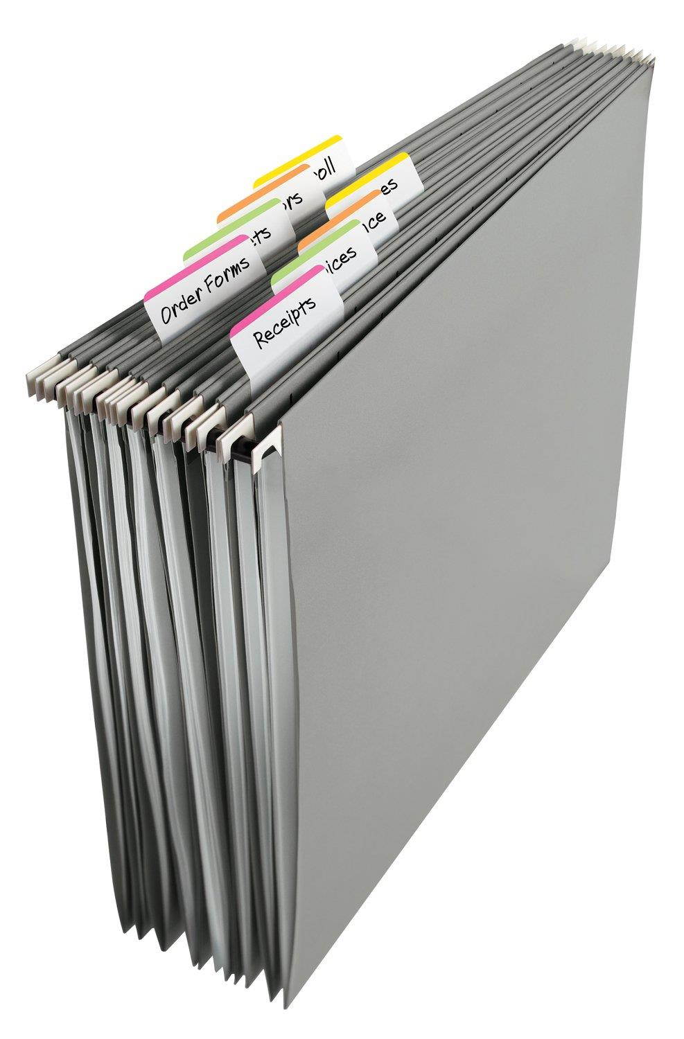 Post-it Tabs, 2 in. Angled Lined, Assorted Bright Colors, Durable, Writable, Repositionable, Sticks Securely, Removes Cleanly, 6 Tabs/Color, 4 Colors, 24 Tabs/Pack, (686A-1BB)