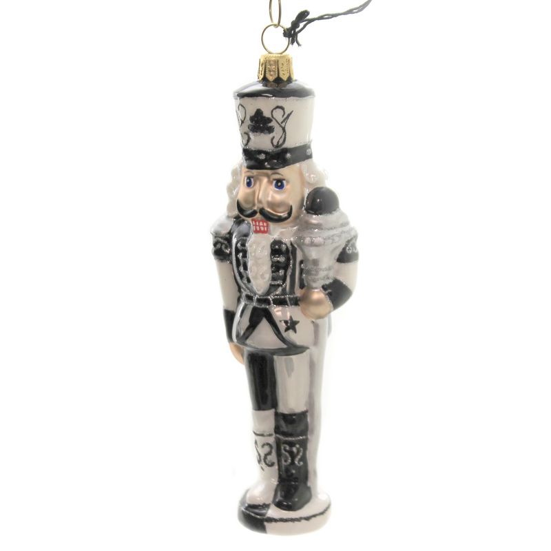 Joy To The World 6.5" Opposites Attract Nutcracker Ornament Elegant Black White  -  Tree Ornaments