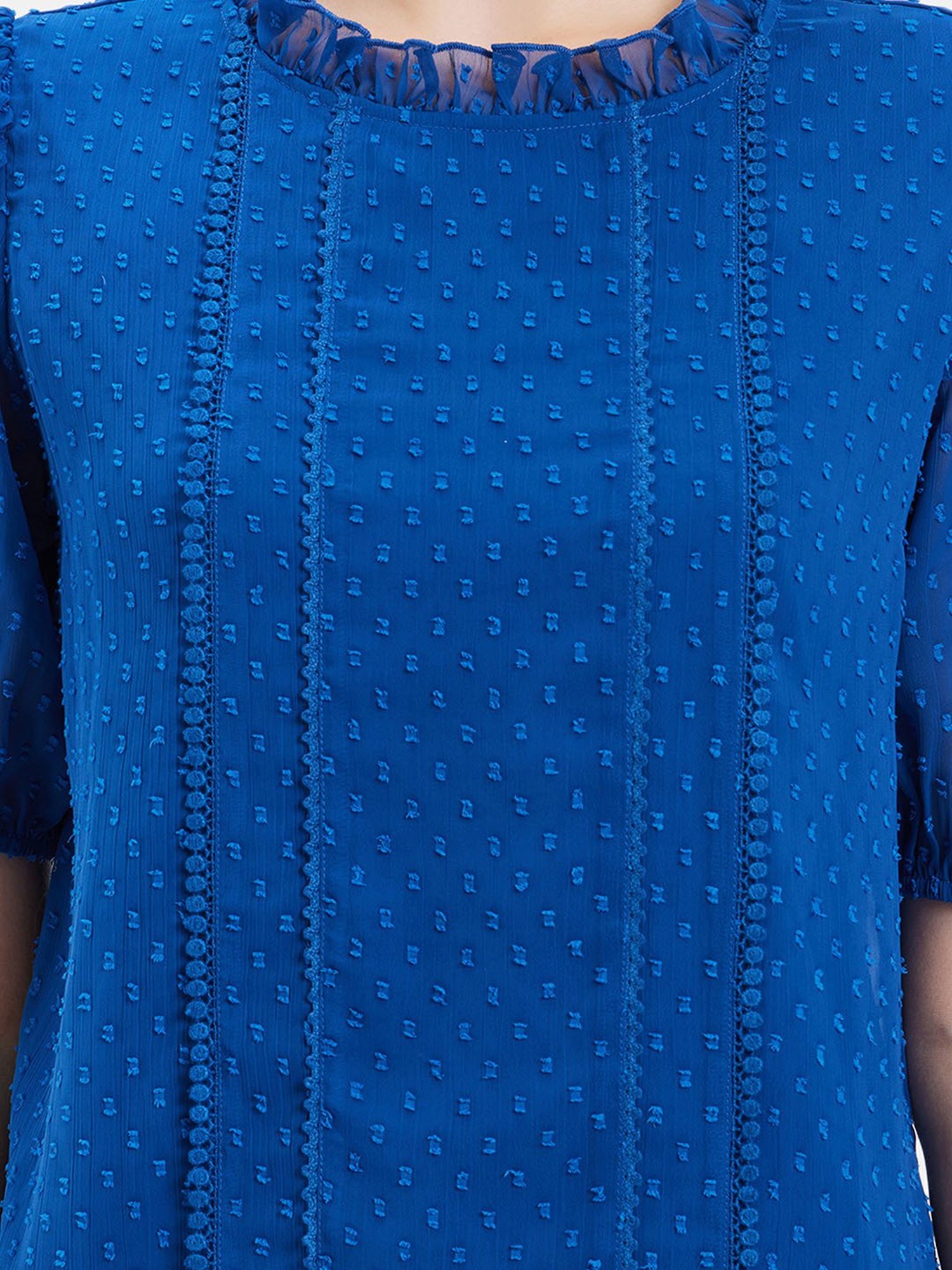 Kazo Blue Self Design Top