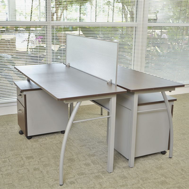 Linea Italia Trento Line Rectangular Desk 47-1/4w x 23-5/8d x 29-1/2h Mocha/Gray TR733MOC