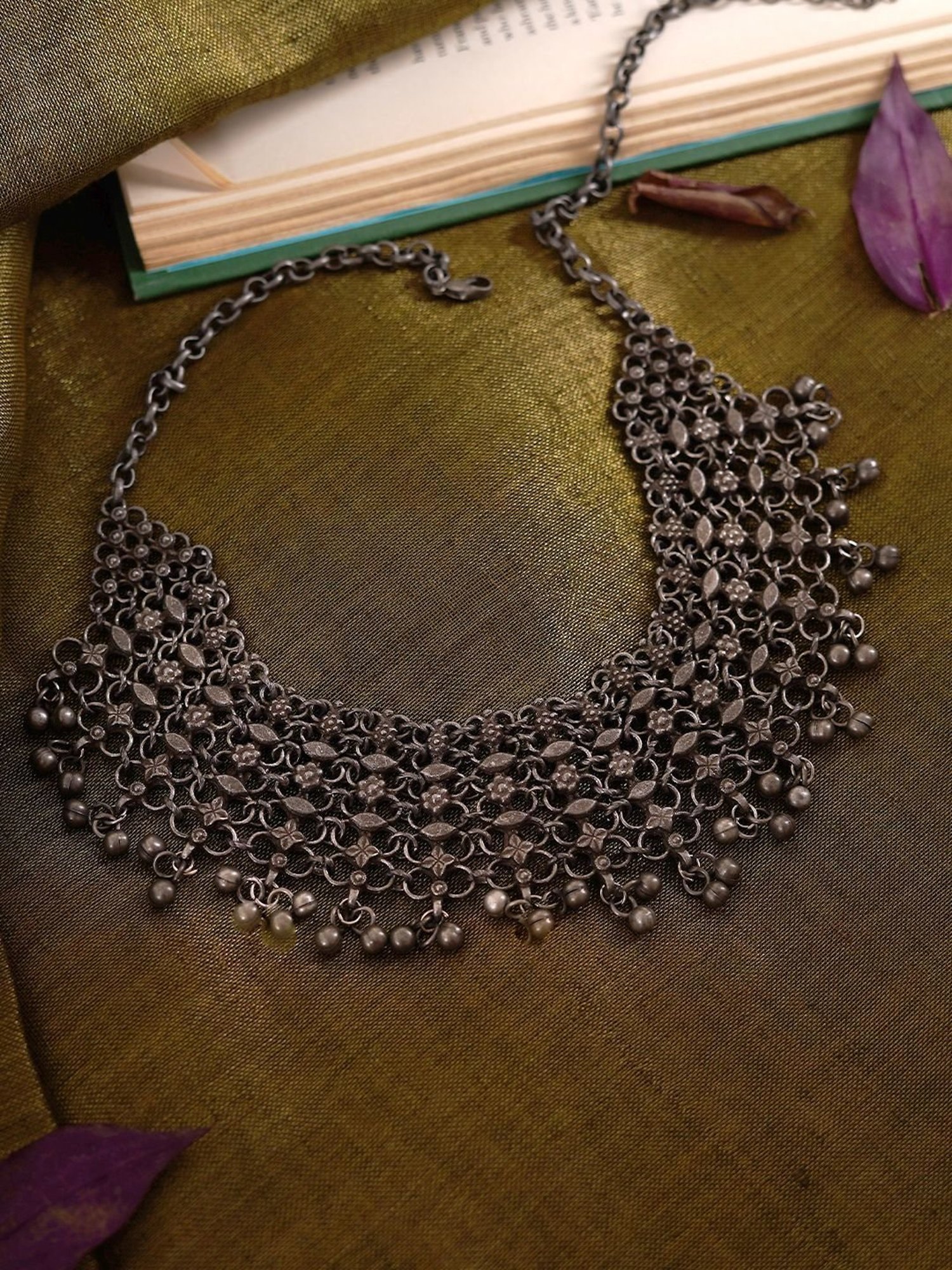 Teejh Alvira Antique Silver Polish Necklace