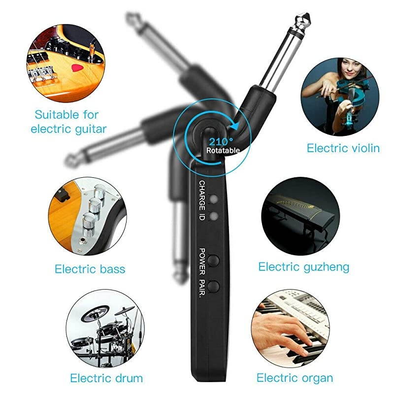 Wireless guitar transmitter receiver 5.8GHz Wireless Guitar System Rechargeable Audio Guitar System Electric Digital Guitar System Transmitter Receiver Set
