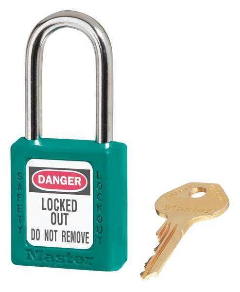 MASTER LOCK 410S6TEAL Lockout Padlock,KD,Teal,1-3/4"H,PK6