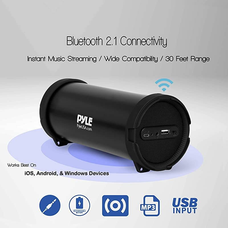 Surround Portable Boombox Wireless Home Speaker Stereo System Builtin Rechargeable Battery MP3USBFM Radio with AutoTuning Aux Input Jack for External Audio PBMSPG6