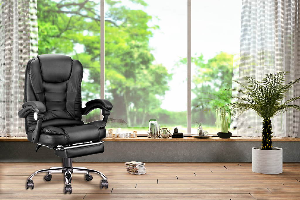 (Ship from US!!!)  High Back Office Swivel Chair, PU Leather Gaming Chair, Computer Chair, Desk Chair with Padded Armrests, Adjustable Height and Angle Ergonomic Task Chair with Lumbar Support