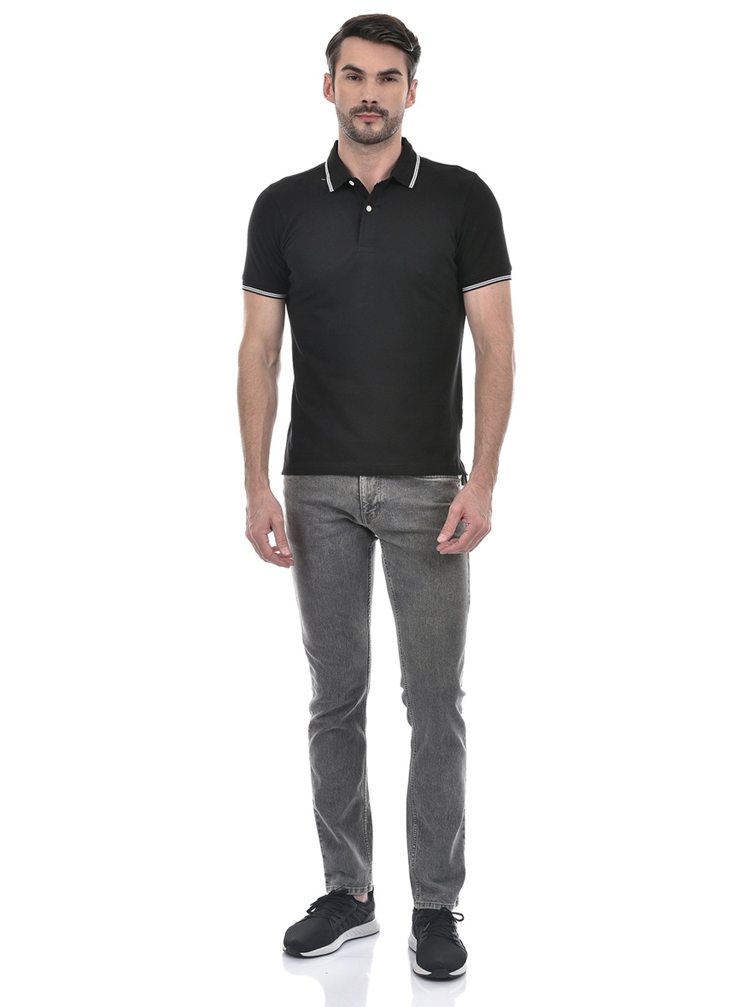 Numero Uno Black Regular Fit Polo T-Shirt