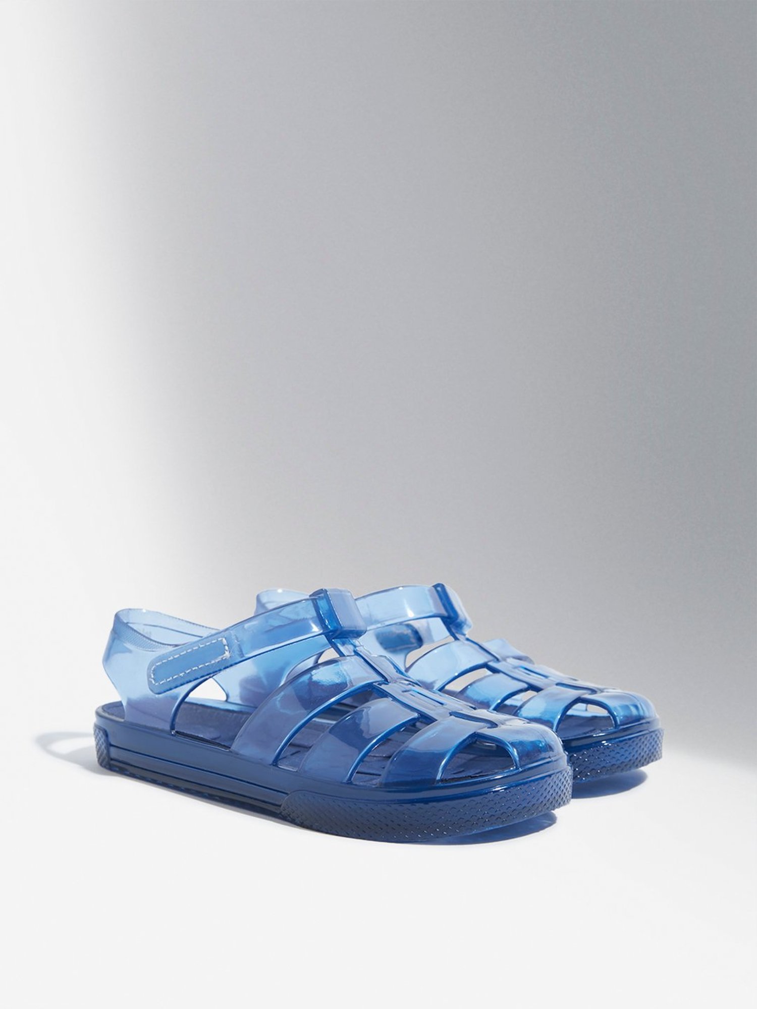 Yellow by Westside Navy Vinyl Multi-Strap Sandals