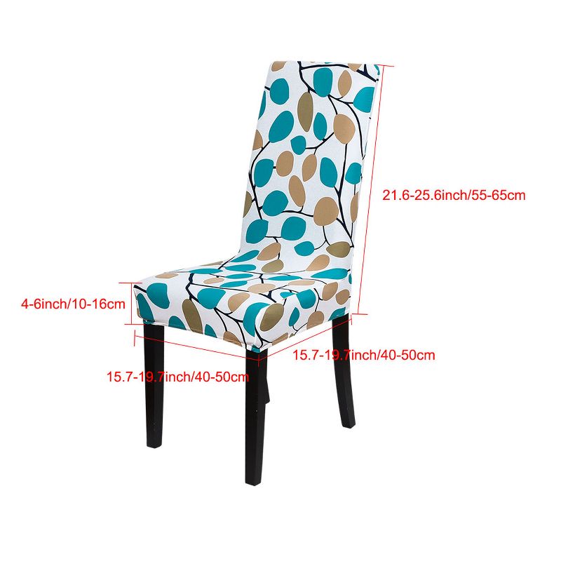 1 Pc Polyester Spandex Floral Print Fit Home Dining Chair Slipcovers Multicolored  - PiccoCasa