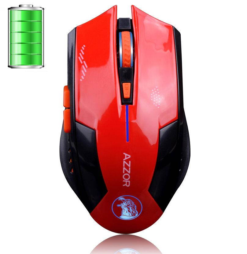 RED 2.4GHz Wireless 6D Rechargeable 2400DPI 6 Buttons Optical Usb Gaming Mouse