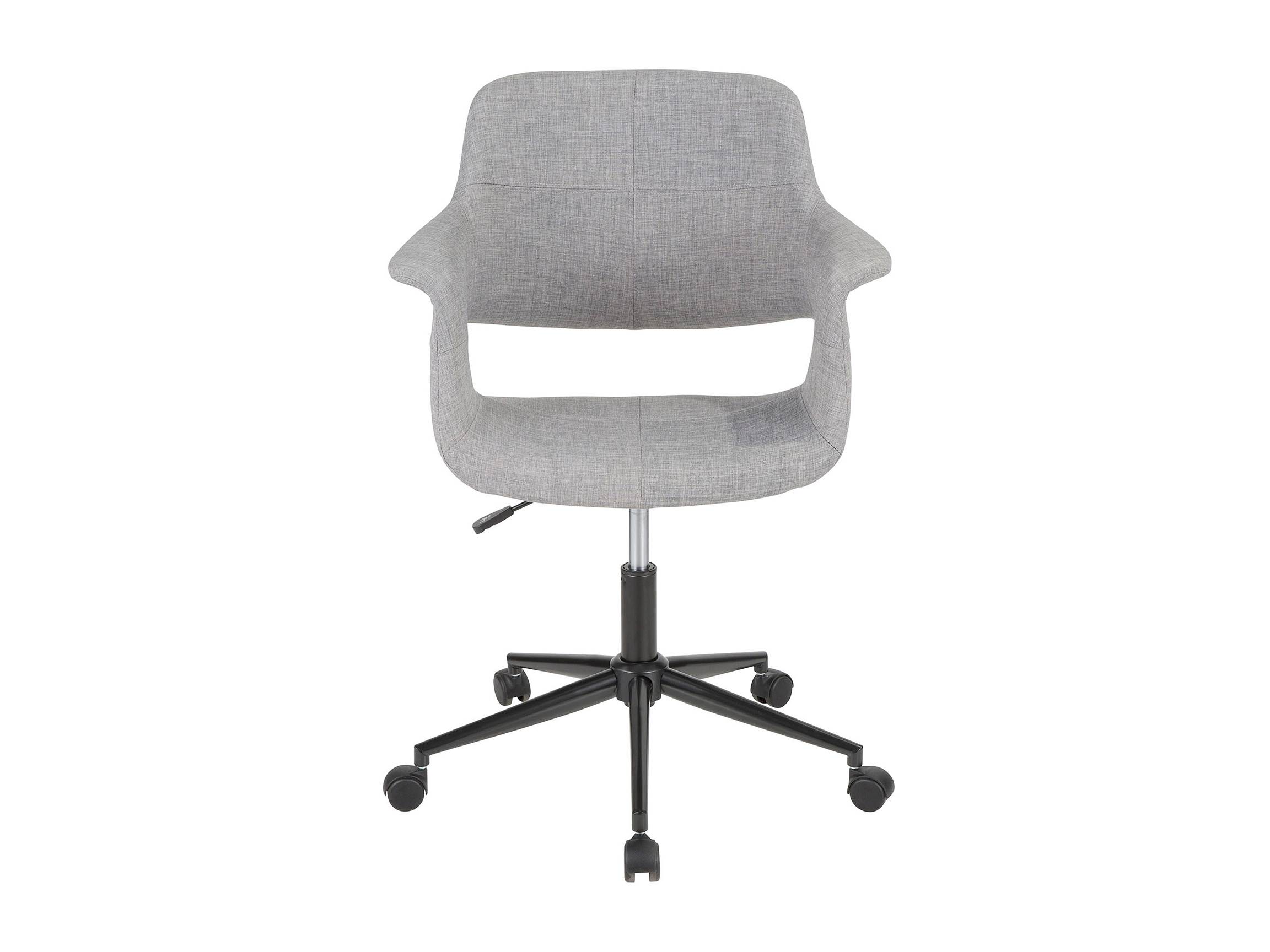 Vintage Flair Mid-Century Modern Office Chair in Grey with Black Metal Base by LumiSource