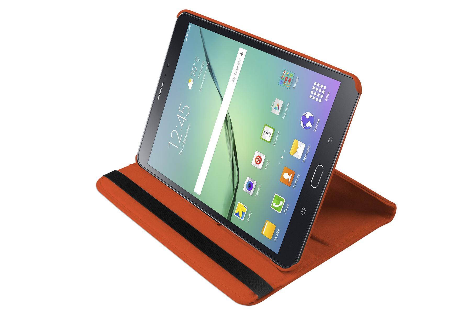 Hellfire Trading PU Leather Case 360 Rotatin for Samsung Galaxy Tab S2 T715 T710 - Orange