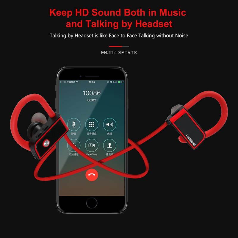 Fineblue FA80 Wireless Bluetooth earphone Stereo Bass Music Earphone Handsfree With Mic Neckband waterproof IPX-5 Sports Stereo (Green)