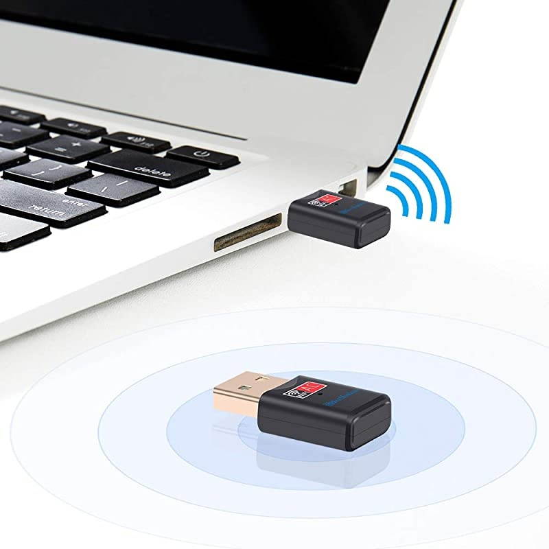 USB WiFi Adapter - Dual Band 2.4G/5G Mini Wi-fi ac Wireless Network Card Dongle with High Gain Antenna for Desktop Laptop PC Support Windows XP Vista/7/8/8.1/10 (USB WiFi 600Mbps)