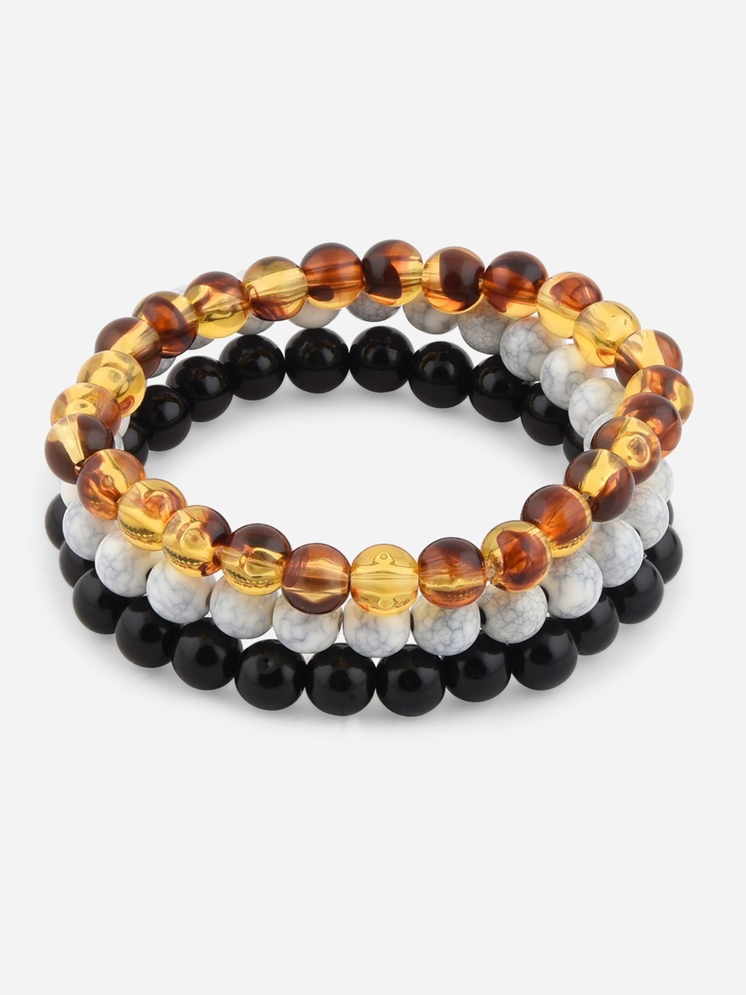 The Bro Code Attractive Multi Flexible fit Bracelet for Men - Set of 3