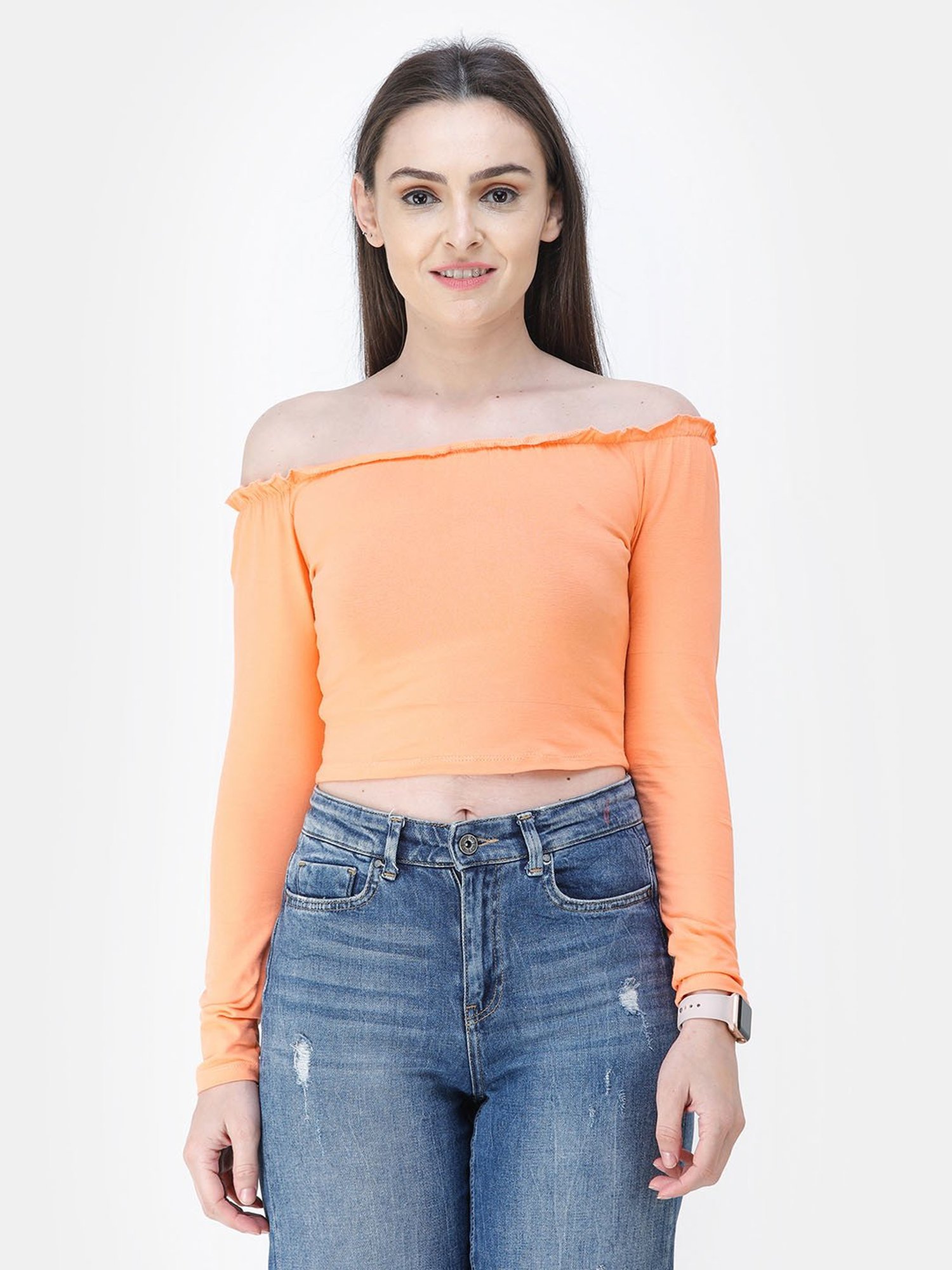 Cation Orange Crop Top