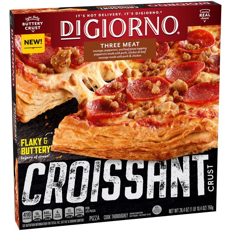DiGiorno Croissant Crust Three Meat Frozen Pizza - 26.4oz