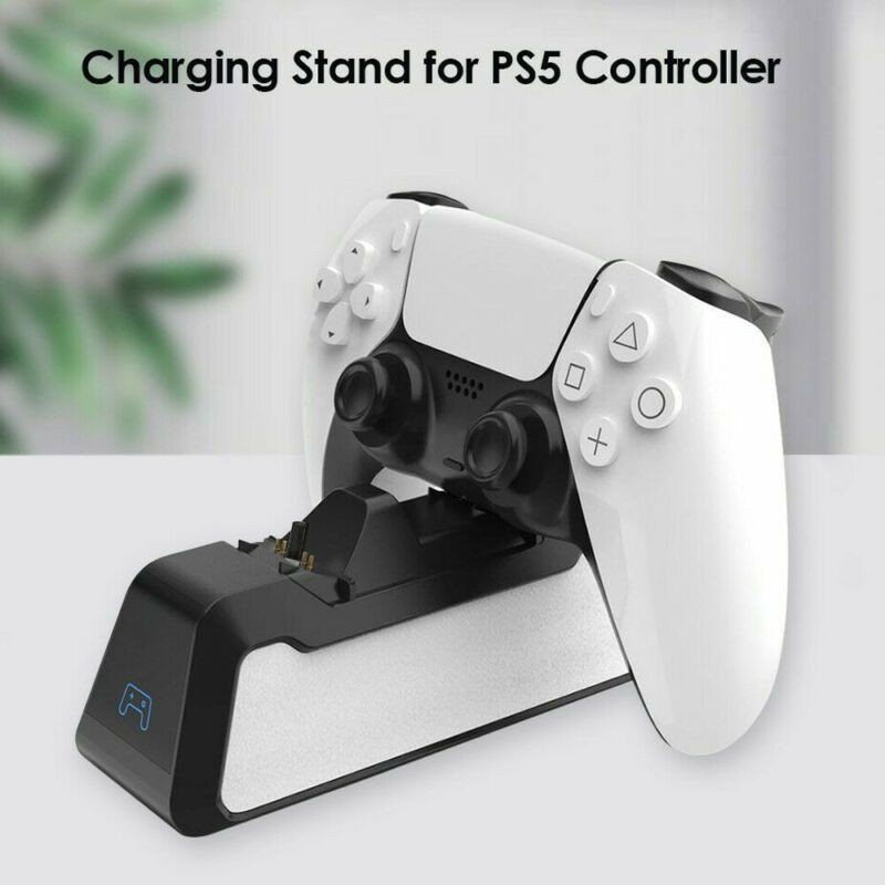 Dual Controller Charger Fast Charging Stand Compitable with Playstation 5, PS5 Controller Charging Dock Station with LED Indicator