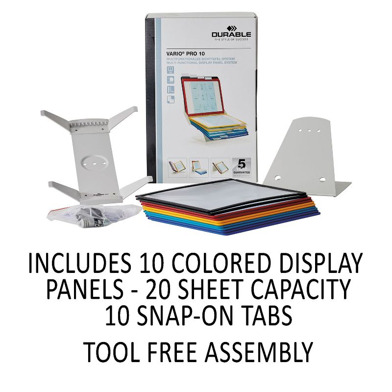 Durable Vario Pro Desktop Reference System 10 Panels 9 7/8 x 15 1/2 x 6 1/4 551500