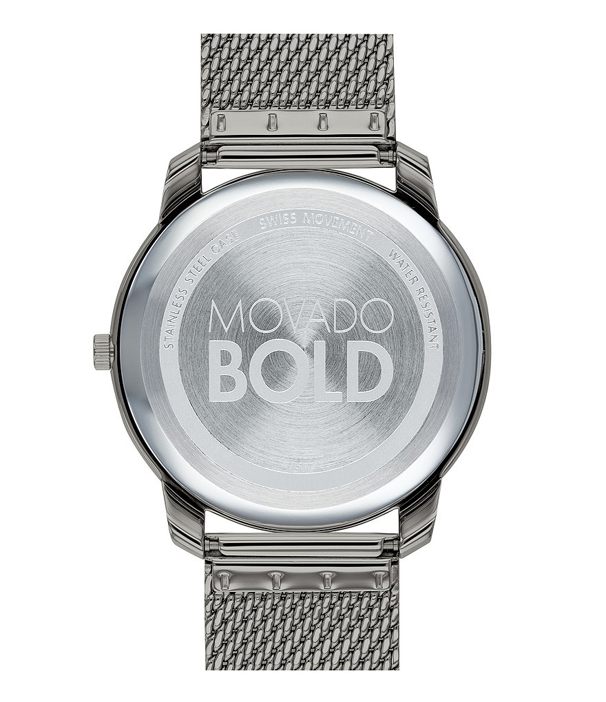 Movado Bold Grey IP Stainless Steel Mesh Bracelet Watch