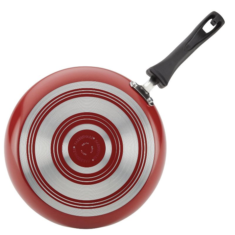 Farberware Neat Nest 3pc Nesting & Stacking Aluminum Nonstick Skillet Set Red