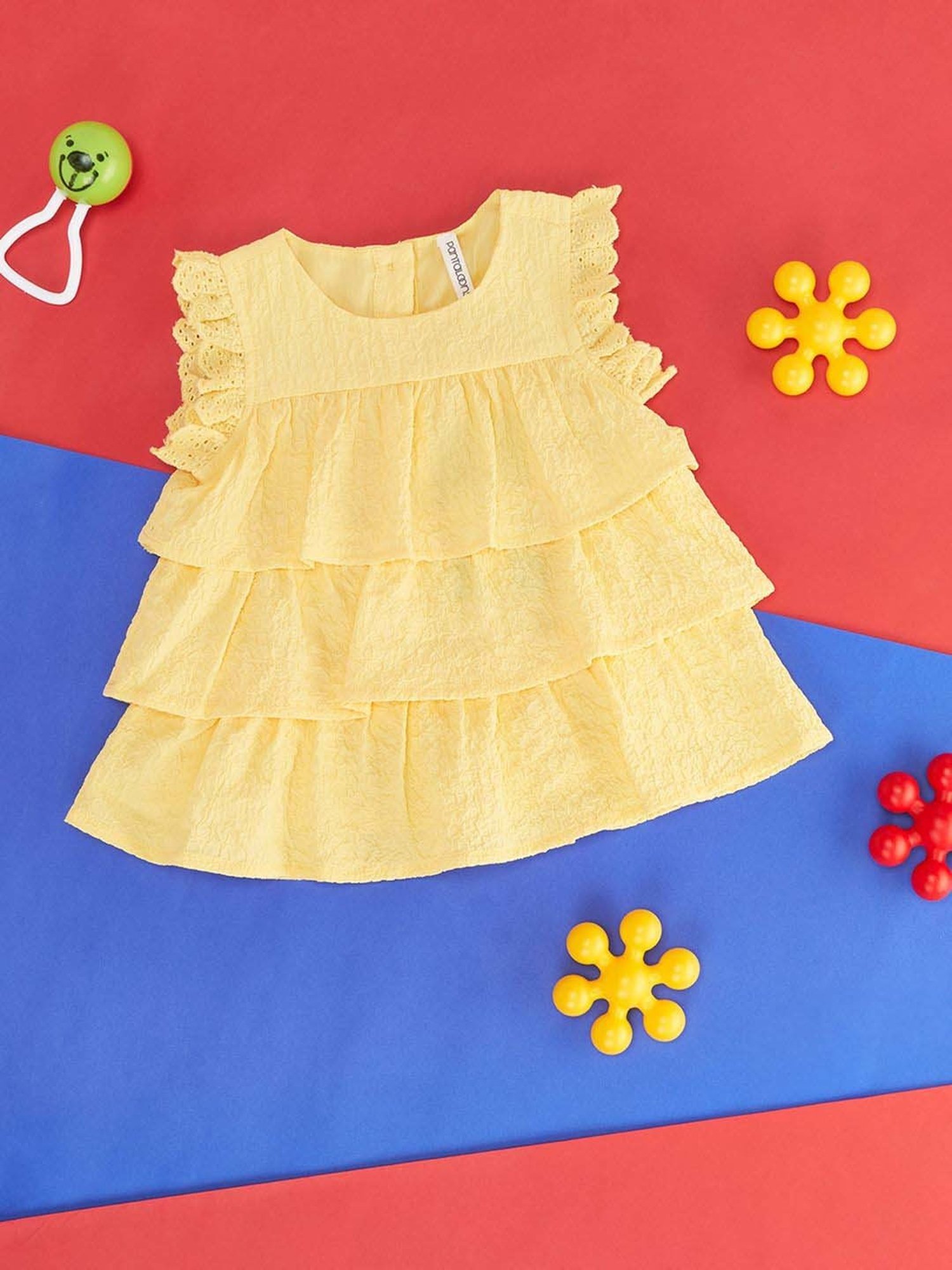Pantaloons Baby Yellow Cotton Regular Fit Dress