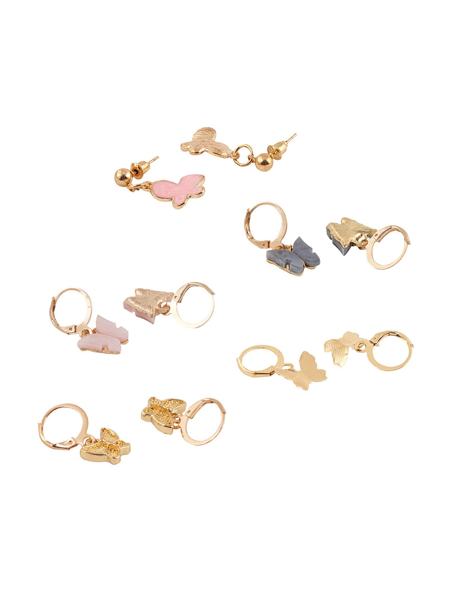 Joker & Witch Falla Butterfly Pink Dangler Earrings - Set of 5