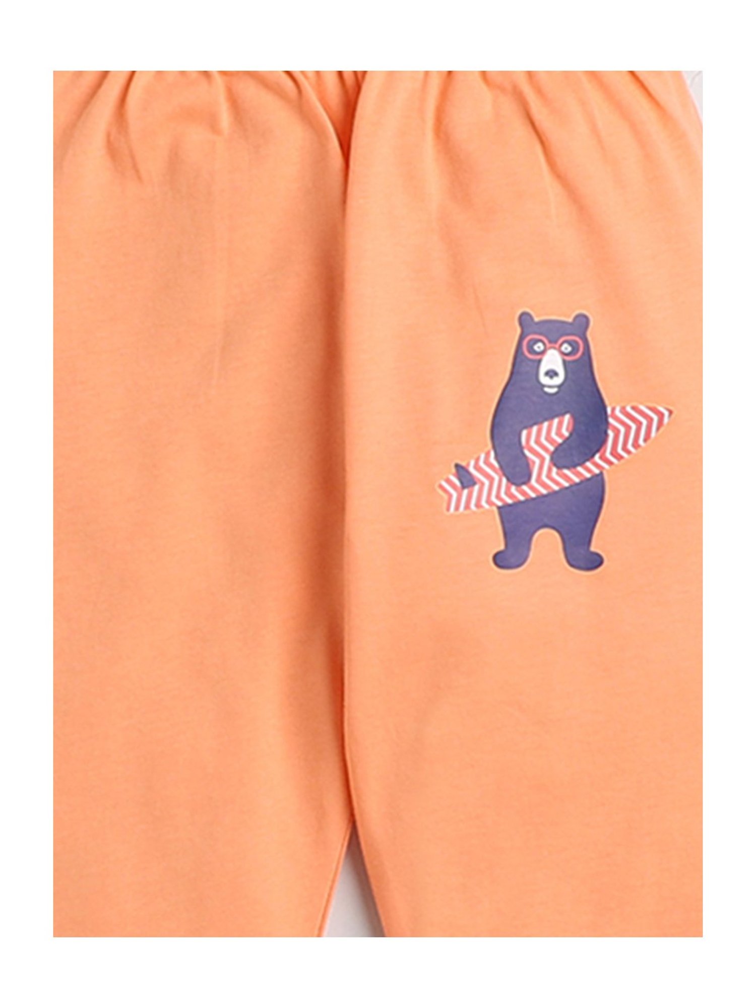 Bumzee Boys Orange & Light Blue Printed Pyjamas (Pack Of 2)