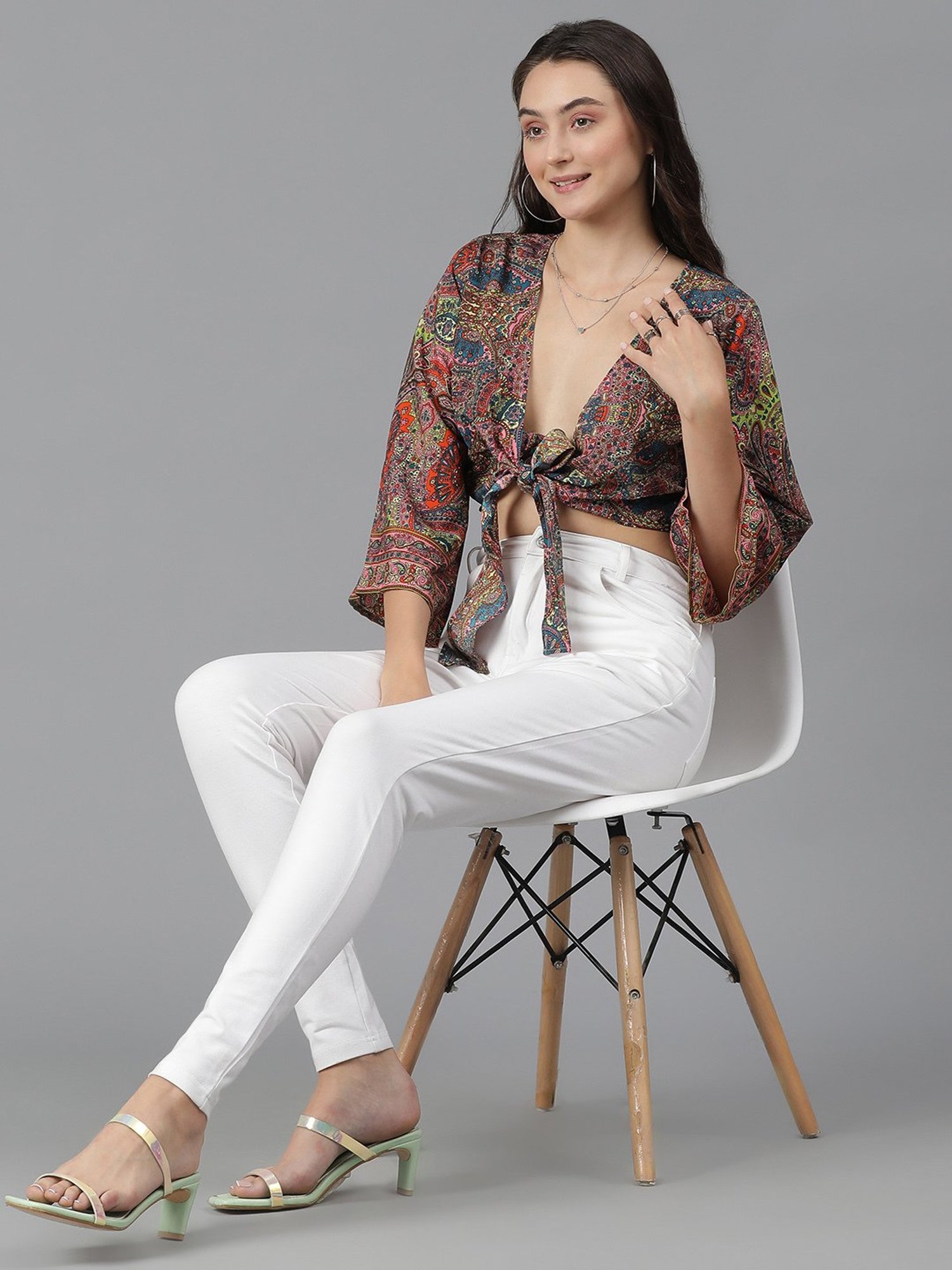 Kotty Multicolor Printed Crop Top