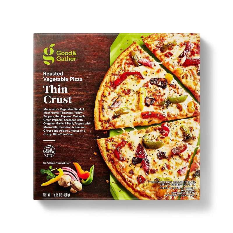Thin Crust Roasted Vegetable Frozen Pizza - 15.15oz - Good & Gather™