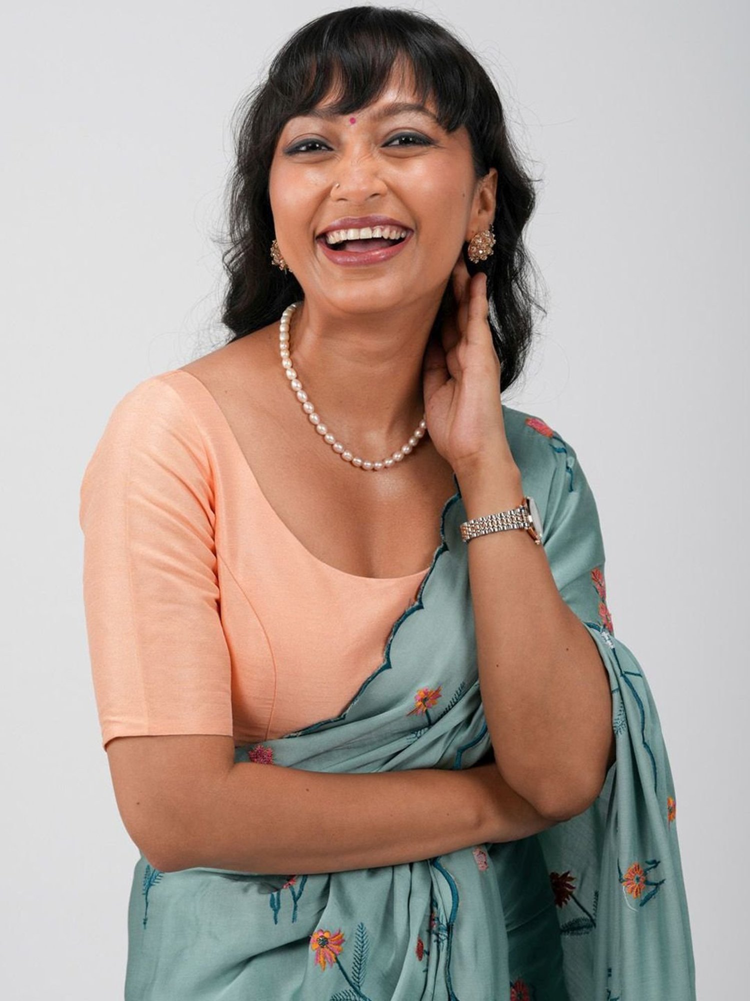 Suta Peach Round neck Blouse