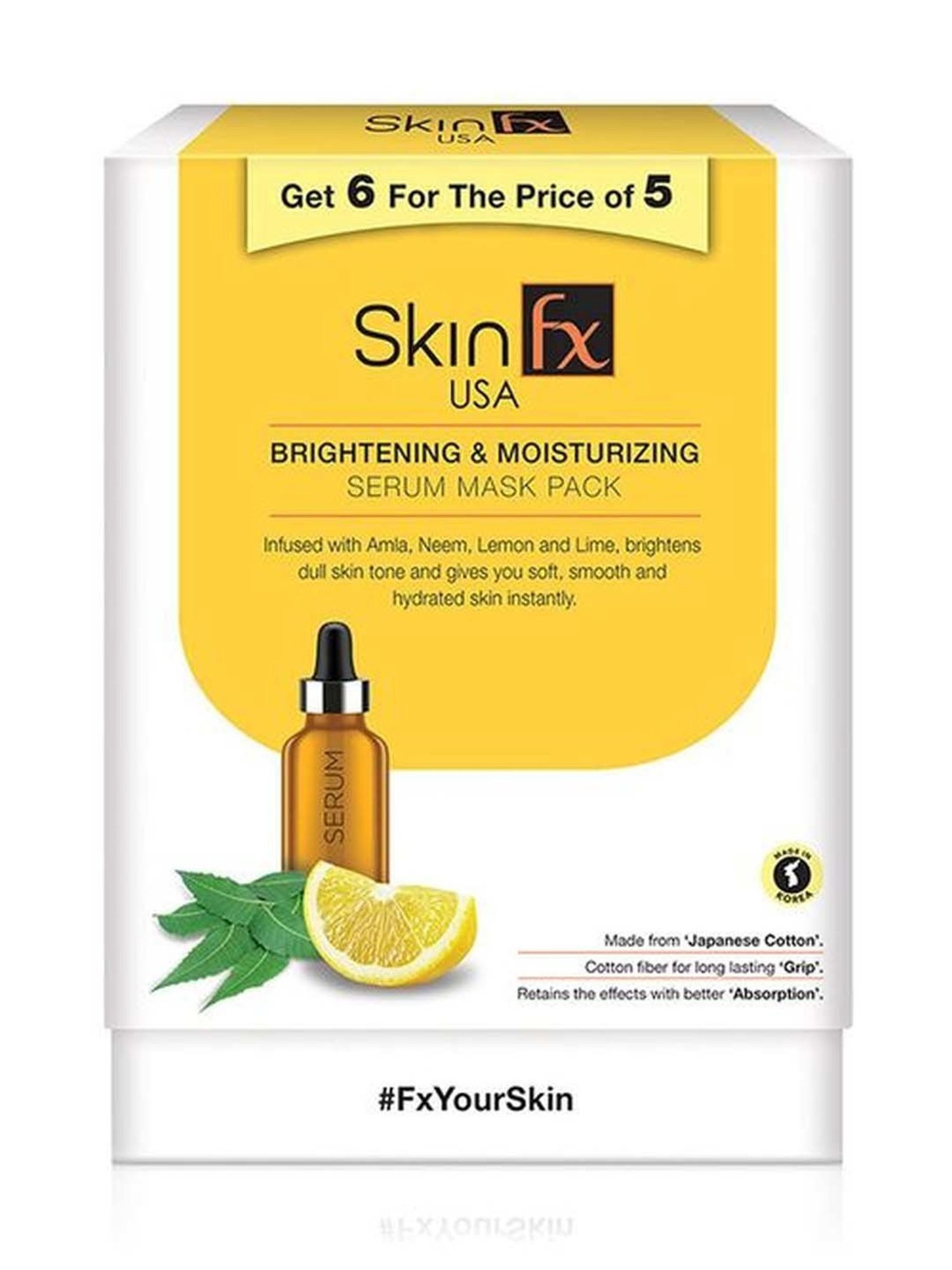 Skin Fx Brightening & Moisturizing Serum Mask Combo - Pack of 6