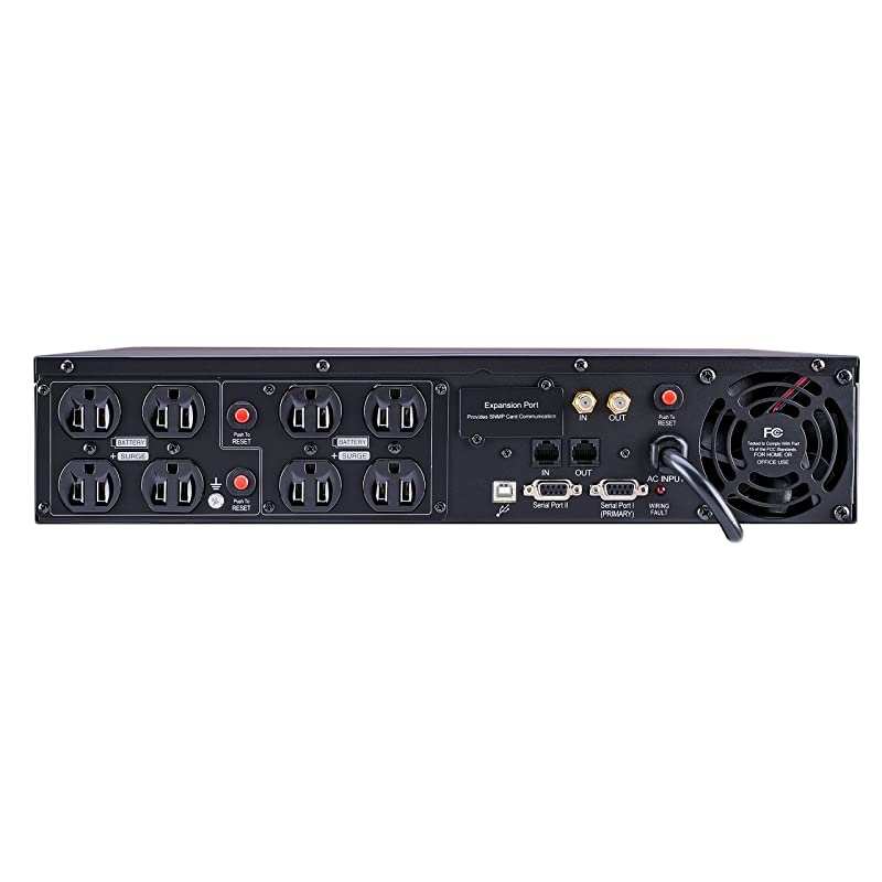 CPS1500AVR Smart App LCD UPS System, 1500VA/900W, 8 Outlets, AVR, 2U Rack/Tower,Black