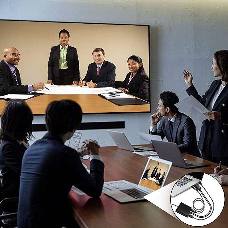 VGA to HDMI Adapter for Monitor TV Active 1080P Video Output with Audio VGA to HDMI Converter Male to Female Compatible with PC Computer Laptop Projector Desktop DVD Plug n Play