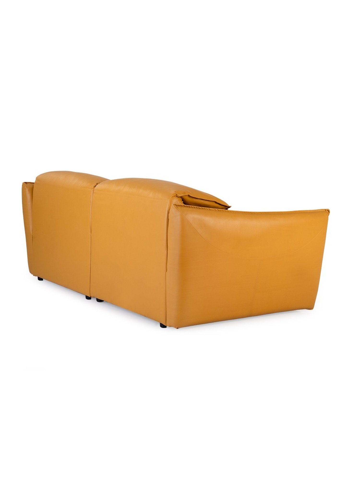 Durian Serena Amber Yellow Premium Leatherette 2 Seater Sofa