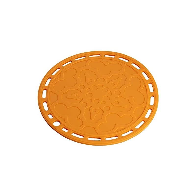 Plus Big Round Silicone Hot Mats and Trivets for Hot Dishes and Hot Pots, Hot Pads for Countertops, Tables, Pot Holders, Spoon Rest Small Place Mats Set of 3 Color Orange