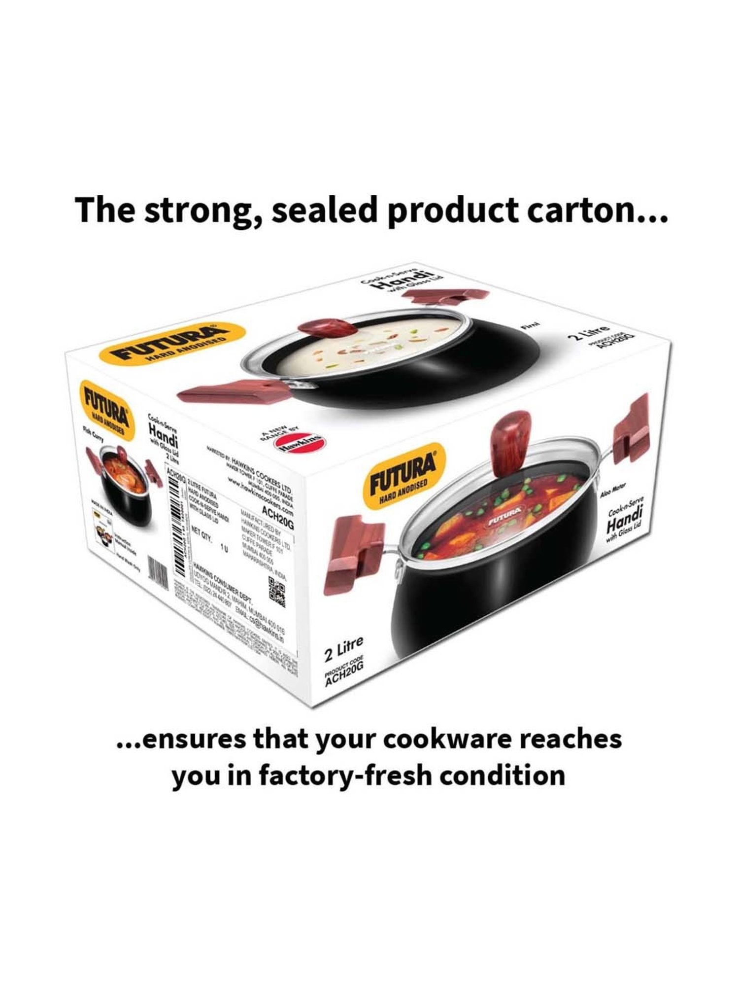 Hawkins Silver & Transparent Stainless Steel 19 cm Gas Compatible Handi With Lid (2 L) - Set of 1