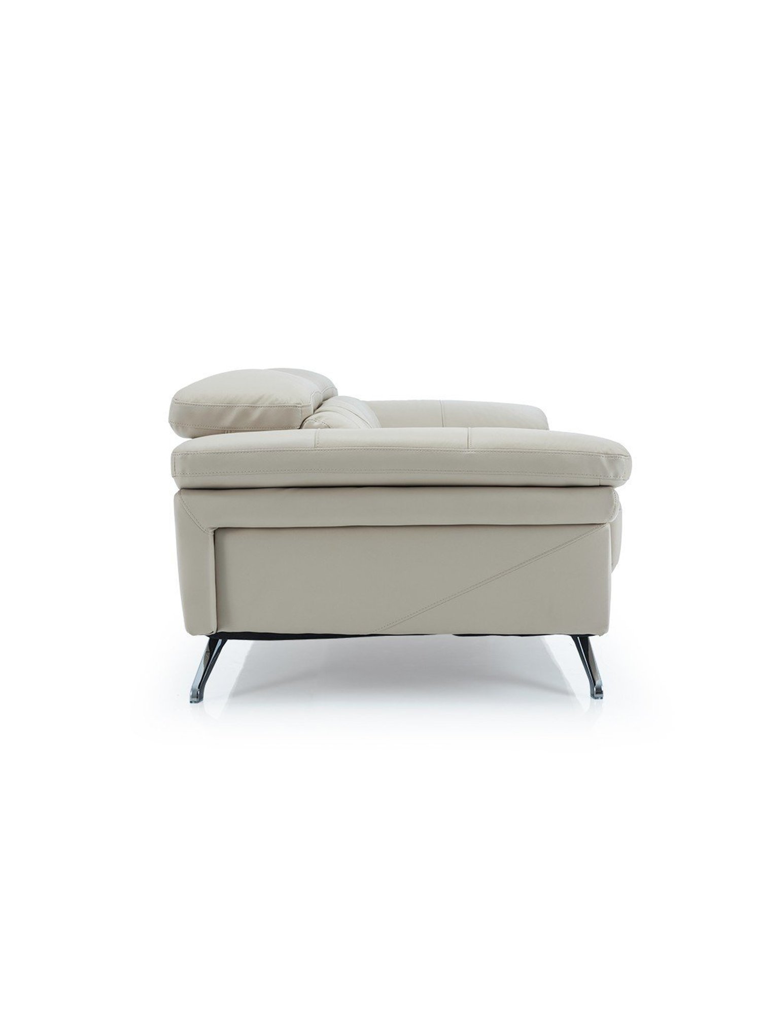 Durian Philly Mushroom Beige Leather 1 Seater Sofa