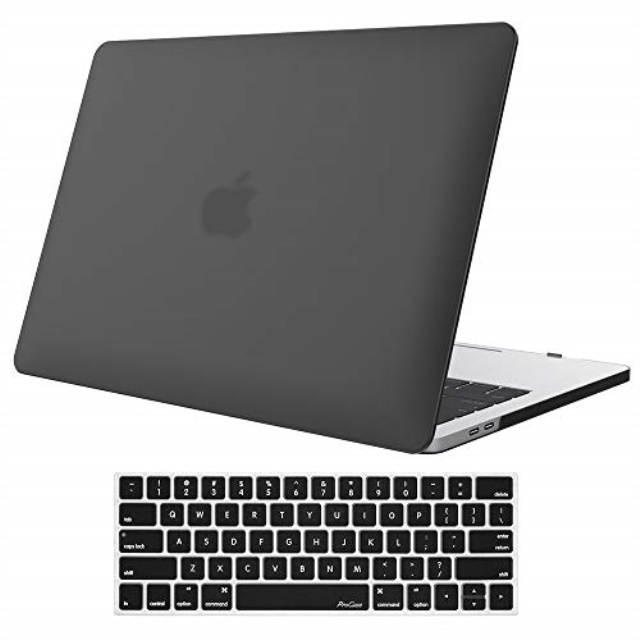 macbook pro 13 case 2017 & 2016 release a1706/a1708, procase hard case shell cover and keyboard skin cover for apple macbook pro 13 inch with/without touch bar and touch id black
