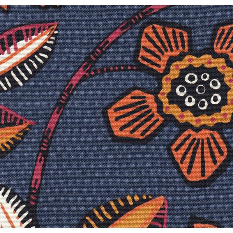 Armless Accent Chair Blue/Pink Floral - HomePop