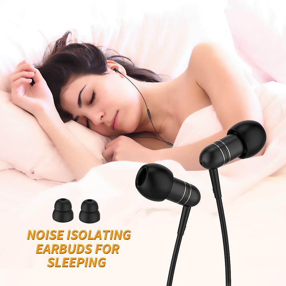 in-Ear Earbuds for Sleeping, Mijiaer Noise Isolating Headphones Sleep Earbuds with Soft Earplugs for ASMR, Insomnia, Side Sleeper, Snoring, Air Travel, Meditation, Relaxation