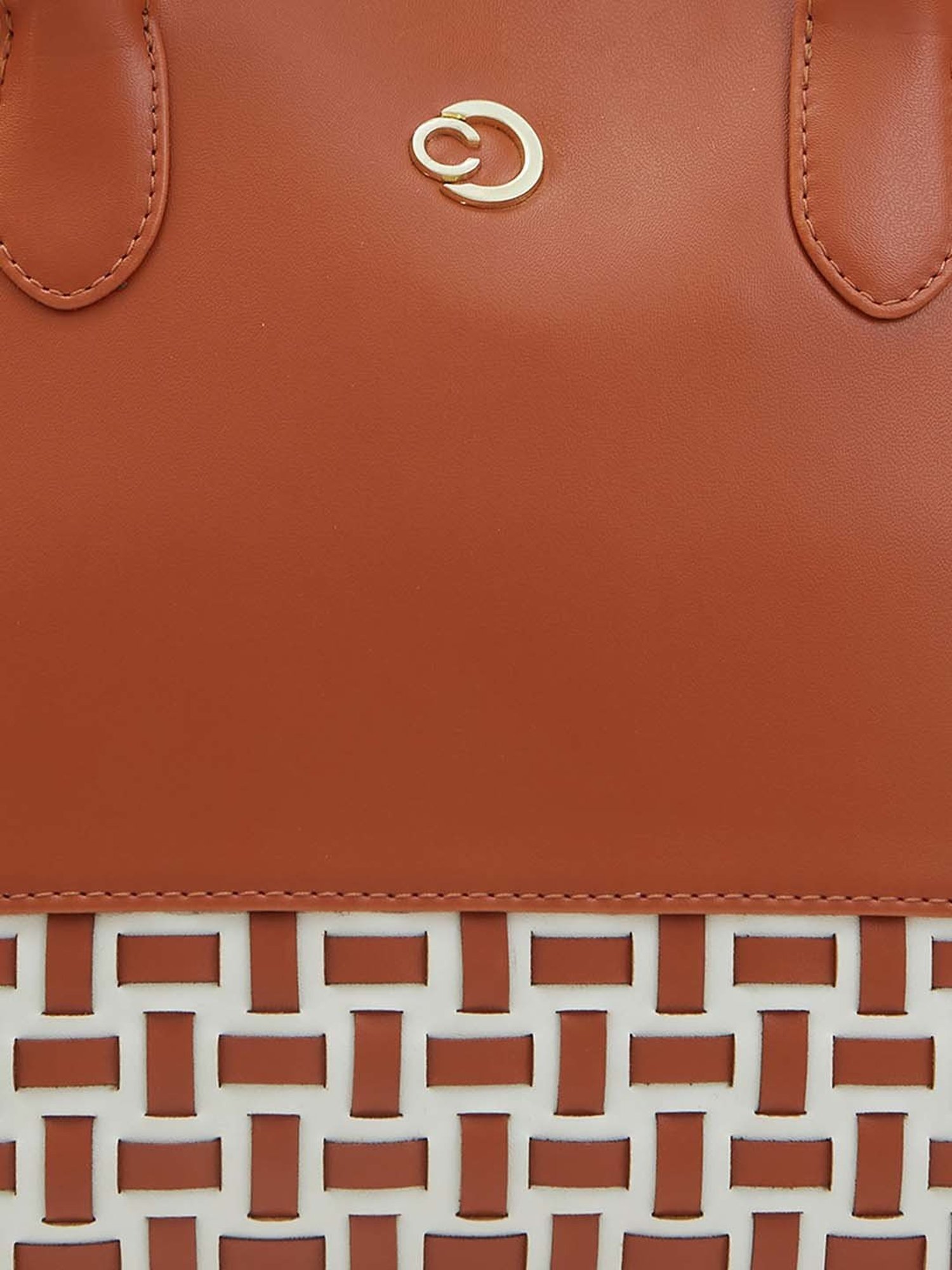 Caprese ZETA Tan Quilted Large Handbag