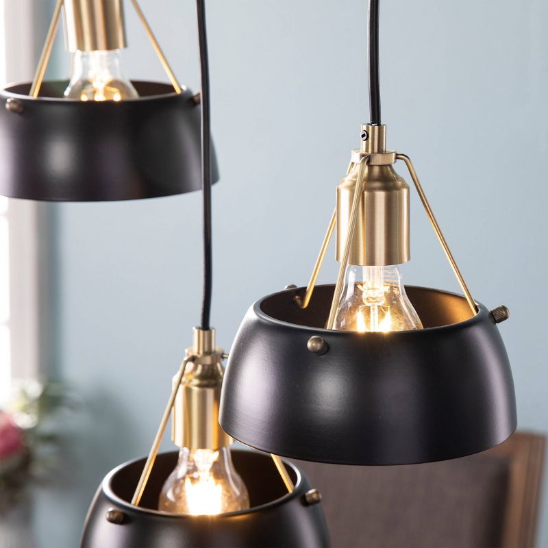 7" - 60" Renee 3 Cluster Pendant Light Black - Aiden Lane