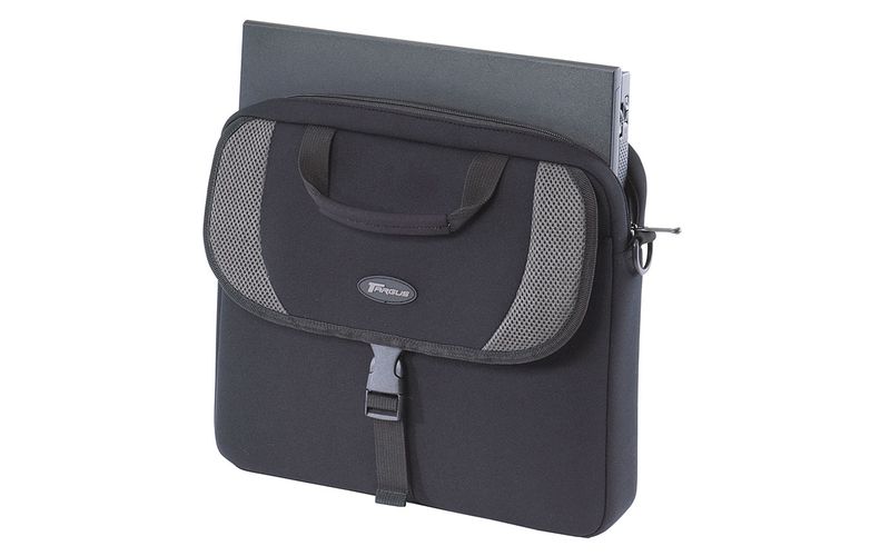 Targus CVR200 Slip Notebook Case - Top Loading - Handle , Shoulder Strap - 16" Screen Support - Neoprene - Black, Gray