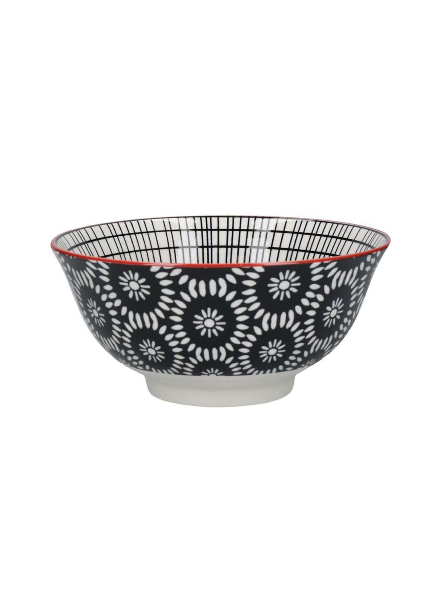 KitchenCraft Monochrome Glazed Multicolor Ceramic 3 Bowl - Set of 4