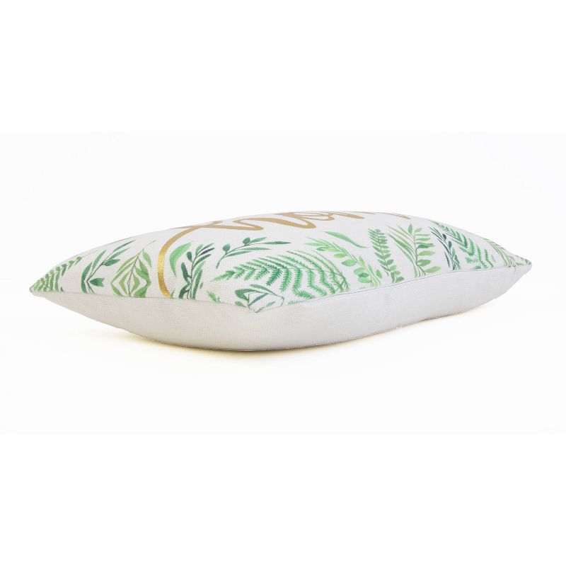 3pk Becca & Harris "Home" Botanical Pillow Set White/Green - Décor Therapy