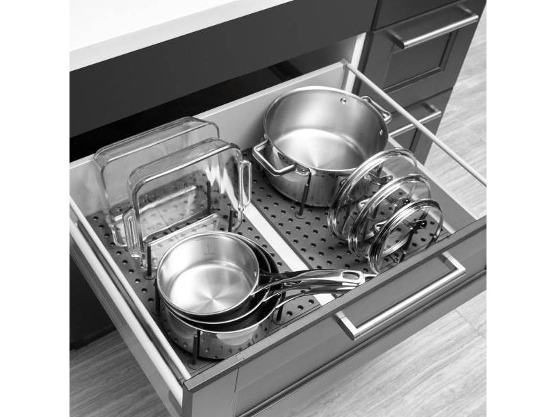 2pk Plastic Peggy Adjustable Dishware Organizer Gray - Umbra