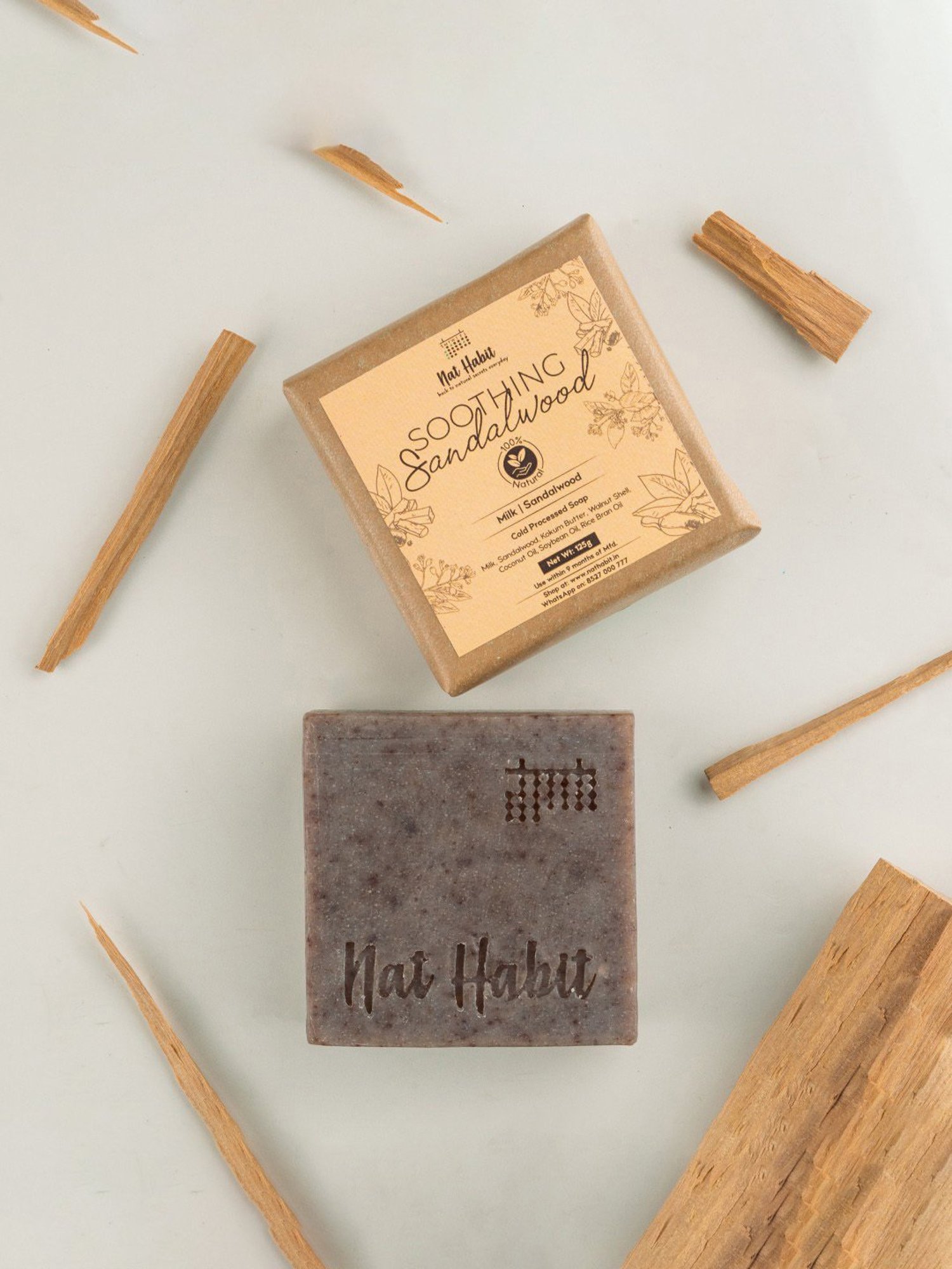 Nat Habit Healing Turmeric-Oats & Soothing Sandalwood Cold Processed Butter Soap Combo