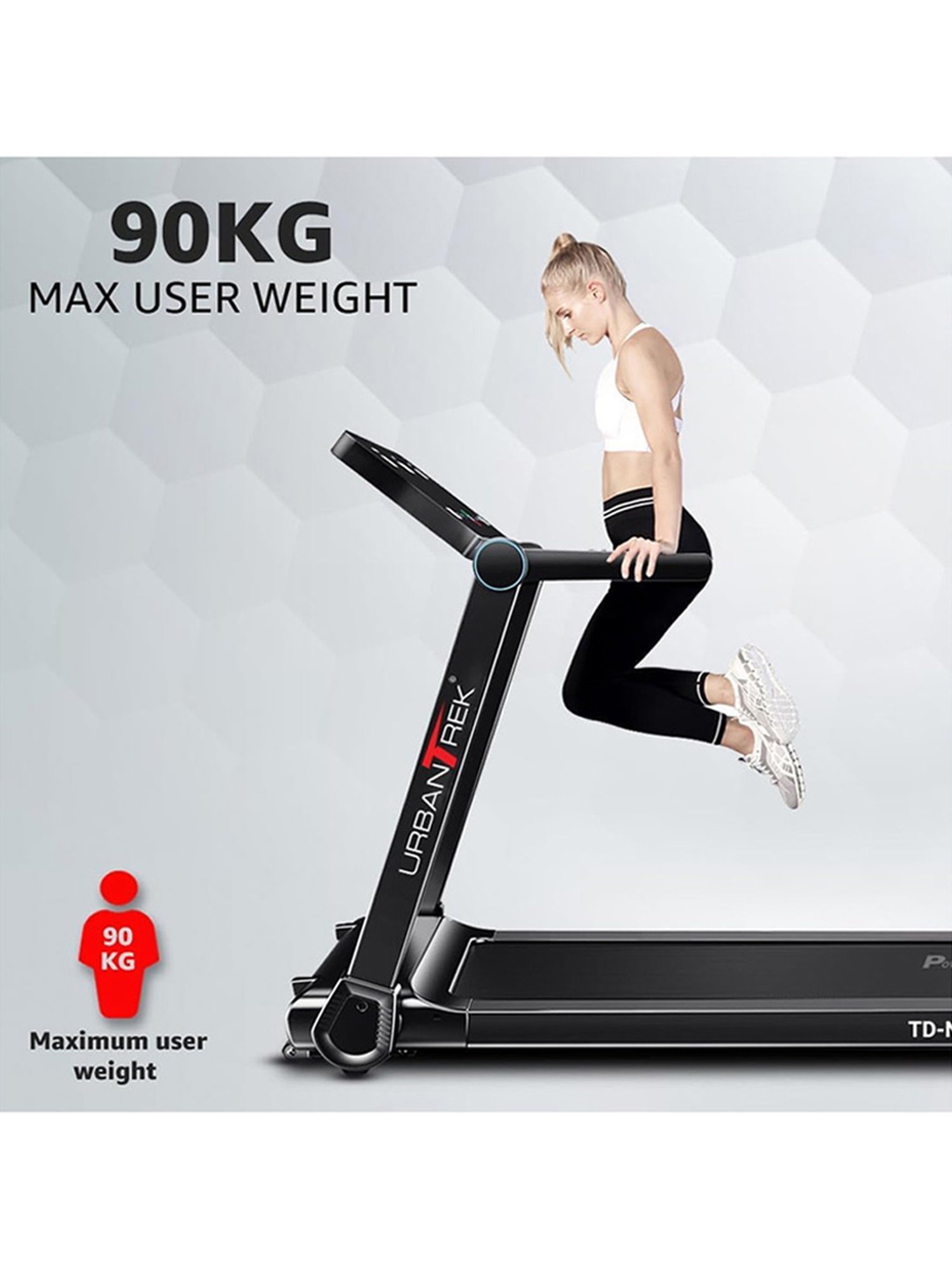 PowerMax Fitness TD-N1 4HP Treadmill (Black)