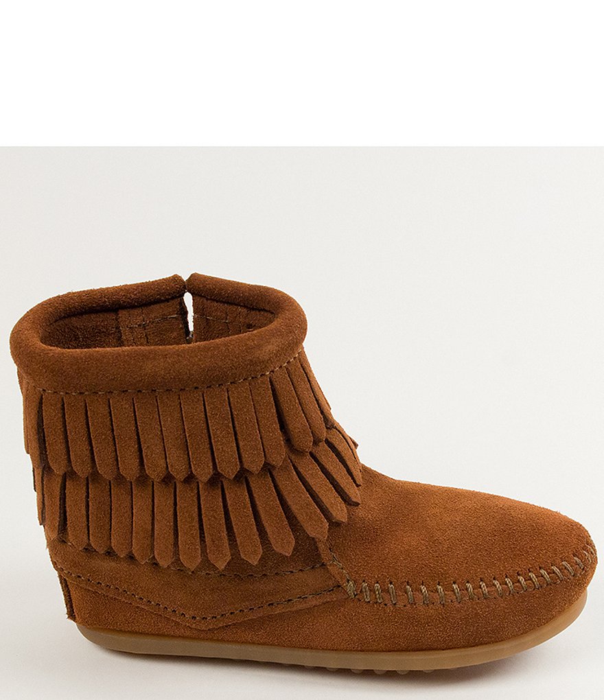 Minnetonka Girls' Double Fringe Suede Boots (Infant)